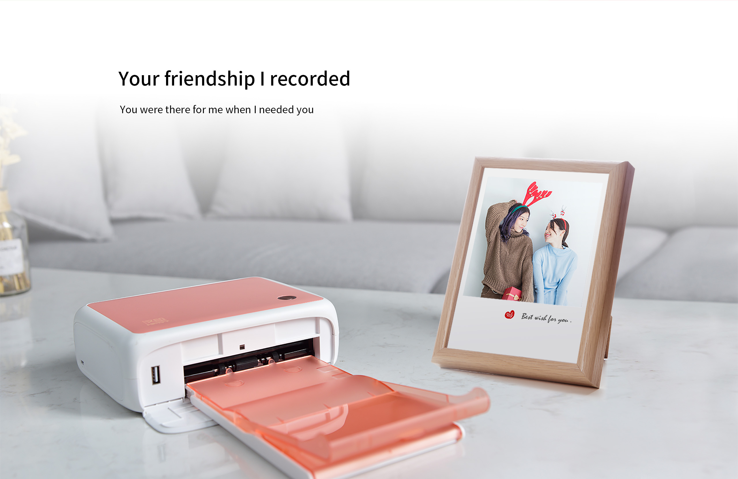 pink portable photo printer